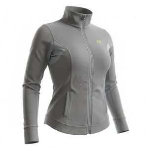 Abercrombie Women's Gray 1/4 Zip Athletic Shirt Large Breathable Long Sleeve